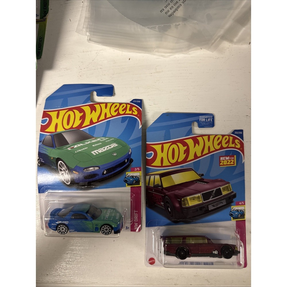 Lot 2022 Hot Wheels HW Drift Cars  Diecast 1:64 Scale '95 Mazda RX-7 Volvo Wagon